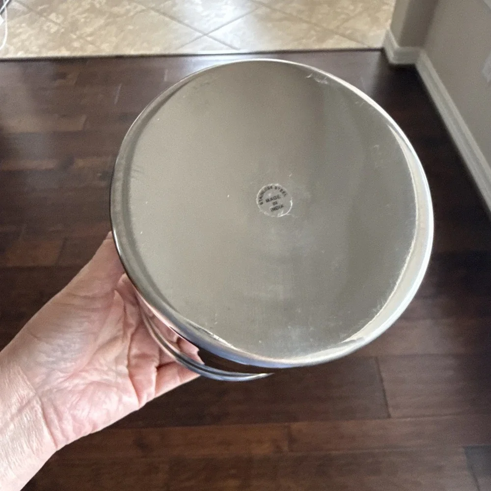 Vintage Mizar Chando India Stainless Steel Ice Bucket Crown Lid Brass Emblem MCM